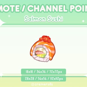 Salmon Sushi Emote - Channel Point - Japanese Food - Snacks - Streamer Graphics - Twitch - Discord