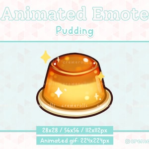 Pudding Animated & Static Emote - Twitch - Discord - Dessert - Flan - Food - Streamer - Delicious