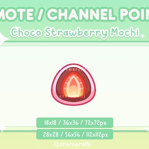Chocolate Strawberry Mochi Emote - Channel Point - Food - Choco - Sweet Treat / Snacks - Streamer Graphics - Twitch - Discord - Rice Cake