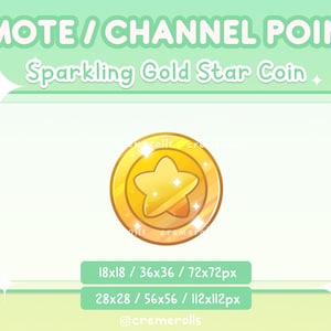 Gold Star Coin Emote - Channel Point - Streamer - Streamer Graphics - Discord - Sparkle