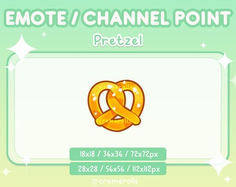 Pretzel Emote - Channel Point - Comida - Pastelaria Assada - Guloseimas / Lanches - Gráficos de Streamer - Twitch - Discord