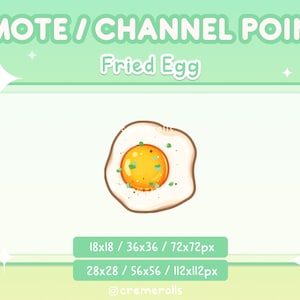 Fried Egg Emote - Channel Point - Streamer - Streamer Graphics - Twitch - Discord - Food - Sunny Side Up