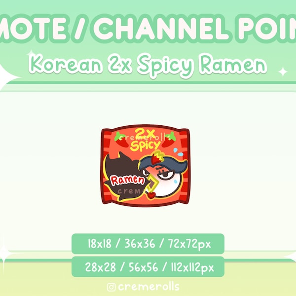 2x Spicy Ramen Emote - Instant Dry Noodle  - Channel Point -  Food - Streamer Graphics - Twitch - Discord - Korean - Hot Pepper