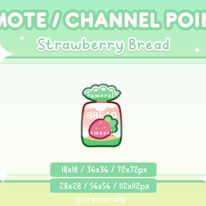 Strawberry Bread Emote - Channel Point - Food - Baked Pastry - Treat / Snacks - Sweet - Streamer Graphics - Twitch - Discord
