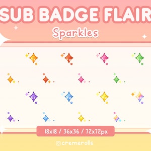 スパークルズ Twitch サブバッジ フレア - ビットバッジ - ストリーマー - ストリーム - レインボー - シャイニー - スター