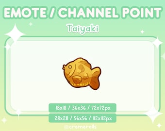 Gesto Taiyaki - Pastel con forma de pez - Punto de canal - Comida japonesa - Aperitivos - Gráficos de streamers - Twitch - Discord