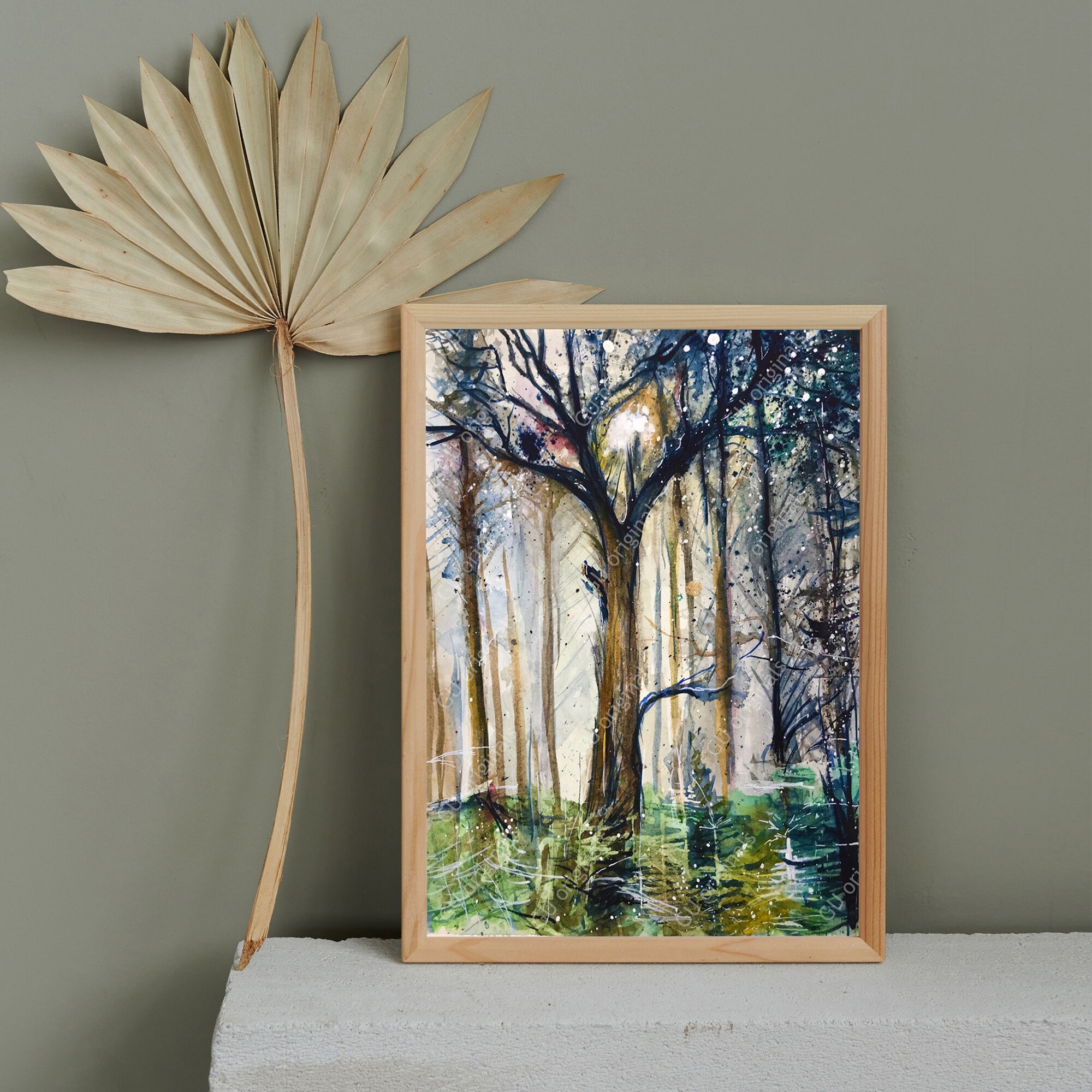 Forest Art Print Nature Print Abstract Forest Art - Etsy