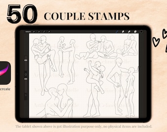 50 Procreate Paar Posen Stempel / Stempelpinsel