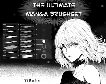 Set di pennelli Manga Comic Procreate, timbri Anime (solo Procreate)