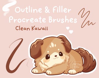 Procreate Outline Lineart Pinselset, Kawaii Pinselset, Procreate Pinsel, Mal- und Skizzierpinsel, Procreate Marker