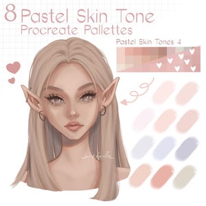 8 Skin Palettes for Procreate, Procreate Skin Palette, Procreate Anime Palette, Skin Color Palette for Procreate, Pastel Skin Colors