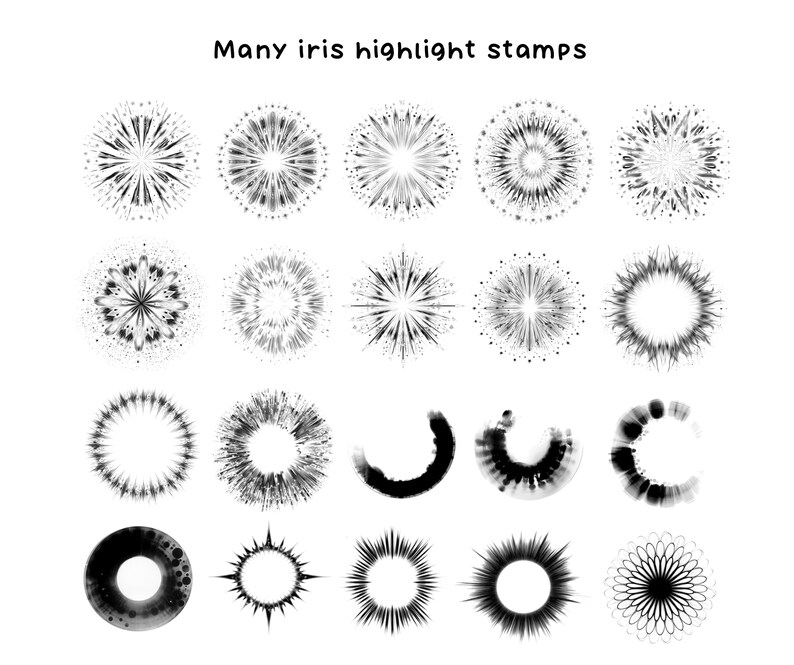 Highlights Stamp Iris Eye Procreate Stamps, Face Brushset (213) - Etsy