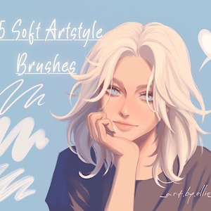 Soft Artstyle Procreate Pinsel, Anime Portrait, Haut, Haar (Brushset.file)
