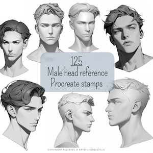 Tampons visage homme homme pour procréer, tampons anatomie procréation, jeu de pinceaux portrait, tampons visage homme anime, tampons portrait procréation