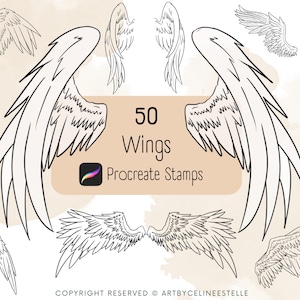 50 Procreate Angel Wings / Wings Stamps / Stamp Brushes
