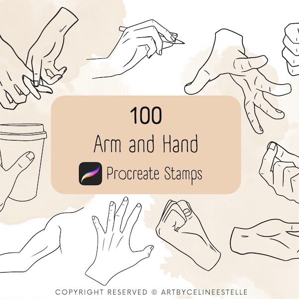 100 Procreate Arms And Hand Stamps / Stamp Brushes