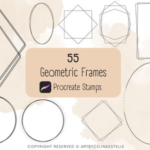 55 Procreate Geometriska Rampenselstämplar (Kommersiellt bruk)