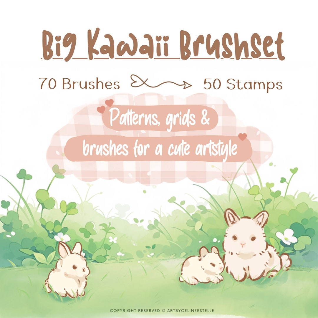 Procreate Kawaii Brushset, Soft Anime Kawaii Brushes, Procreate Kawaii