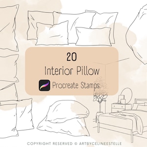 20 Interior Pillows Brush Stamps for Procreate