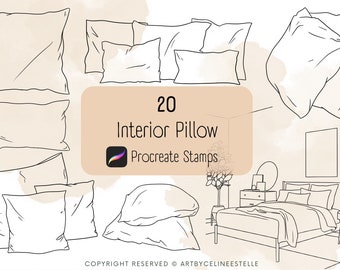 20 Interior Pillows Brush Stamps for Procreate