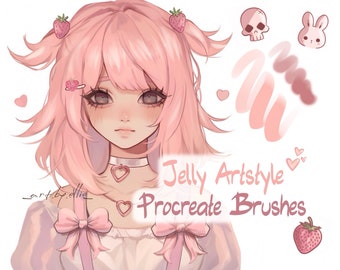 30 Jelly Artstyle Procreate Brushes, Procreat Brushset, Coloring and Rendering brushes