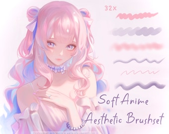 Procreate Soft Anime Style Pinselset, Manga Pinselset, Procreate Pinsel, Mal- und Skizzierpinsel