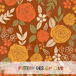 Retro bloemen naadloos patroon voor commercieel gebruik, bloemen naadloos ontwerpdossier, bloemensublimatie, retro bloemen naadloos patroon