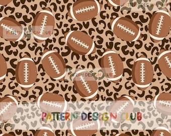 Football Neutral Seamless Digital Pattern File for Commercial Use, Football Seamless Pattern, Sports Seamless Pattern, Digital Fabric Design
