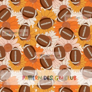 Fußball Herbst Blume Neutral Nahtlose digitale Muster-Datei für kommerzielle Nutzung, Fußball nahtloses Muster, Sport nahtloses Muster, Herbst Datei