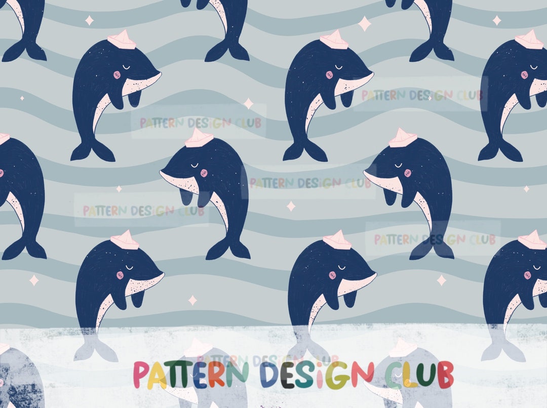 Marine Underwater Whale Seamless Pattern File, Summer Fishes Nautical ...