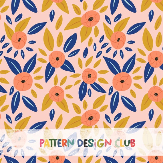 Modern bright florals Seamless Pattern Design for commercial use,flower Seamless Pattern, Florals repeat pattern, flowers clip art