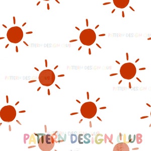 Boho Sun Seamless Pattern Design File, Boho Summer Seamless