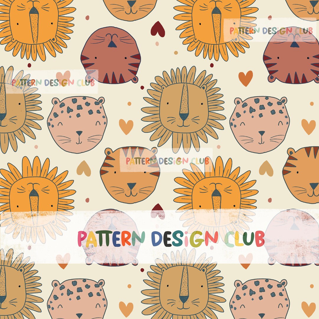 Boho Animal Pattern Boho Animals Seamless Pattern Design File Commercial Use, Kids Fabric ...