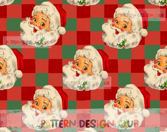 Santa Christmas Seamless Pattern for Commercial Use Santa | Etsy