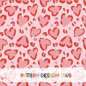 Luipaard print Valentijns naadloos patroon, rood roze harten naadloos bestand, Valentijns naadloos patroon, harten naadloos bestand, liefde naadloos