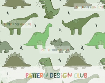 Dino Neutral Seamless Pattern Design for Commercial Use, Dino Seamless Digital Pattern for Fabric, Dinosaur Neutral Digital Paper