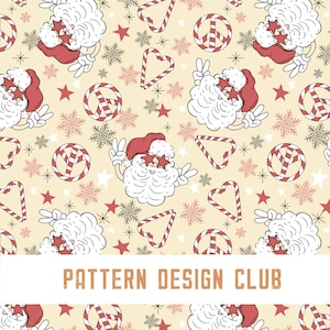 Christmas Seamless Pattern Design File, Christmas Cookies Milk Character Seamless File, Christmas Sublimation Fabric Design Neutral
