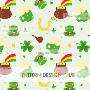 St Patricks Day Seamless File, St Pattys Seamless File, Good Luck Charms Seamless File, Lucky Charm Design, Fabric Pattern Digital Paper