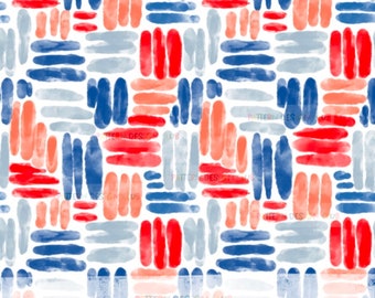 July 4th Abstract Watercolor Seamless Pattern File, Fourth of July Seamless File, USA Patriotic Seamless, Independence Day Seamless File