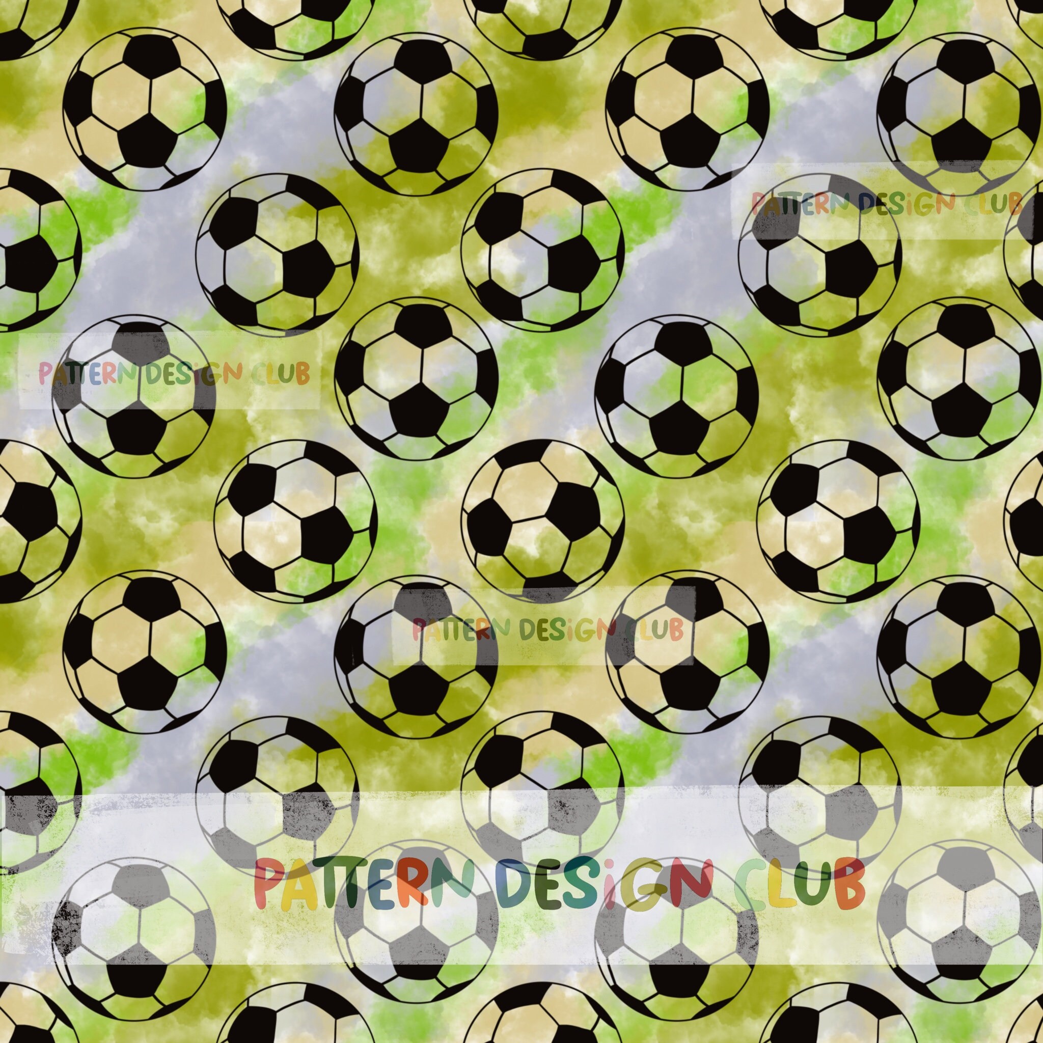 Basic Football Design Football Soccer Neutral Seamless Digital Pattern File for Commercial ...