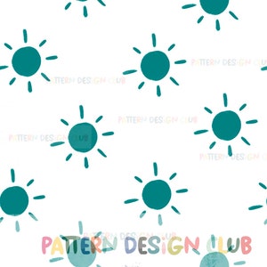 Boho Sun Seamless Pattern Design File, Boho Summer Seamless