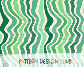 St Patrick’s Day Groovy lines Seamless File, Green Wavy Lines Seamless Pattern, St.  Patty’s Day Digital Seamless Print