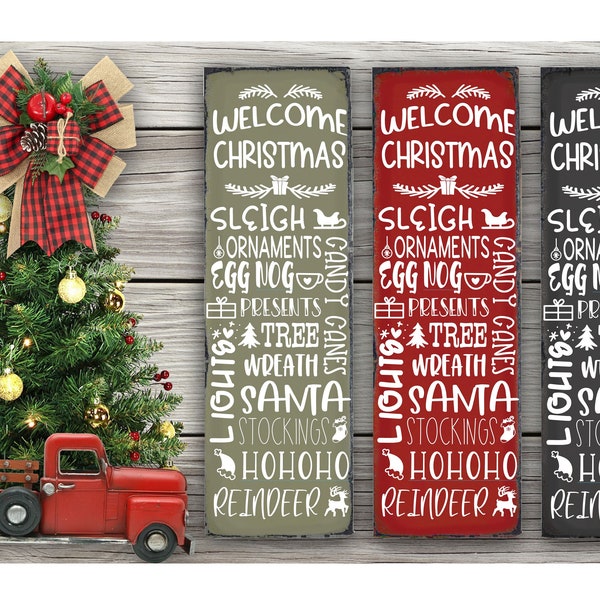 christmas porchsign SVG, JPEG, PNG, cutting file, screen print file, sign, Christmas, santa, sign, holiday, gift