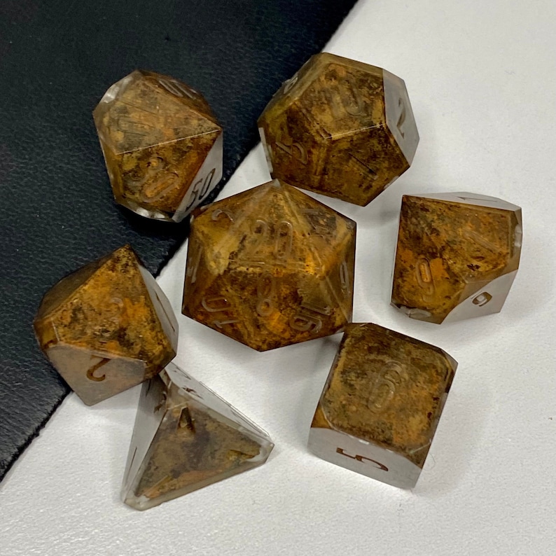 Rusted Iron - 7 Piece Polyhedral Dice Set - Etsy