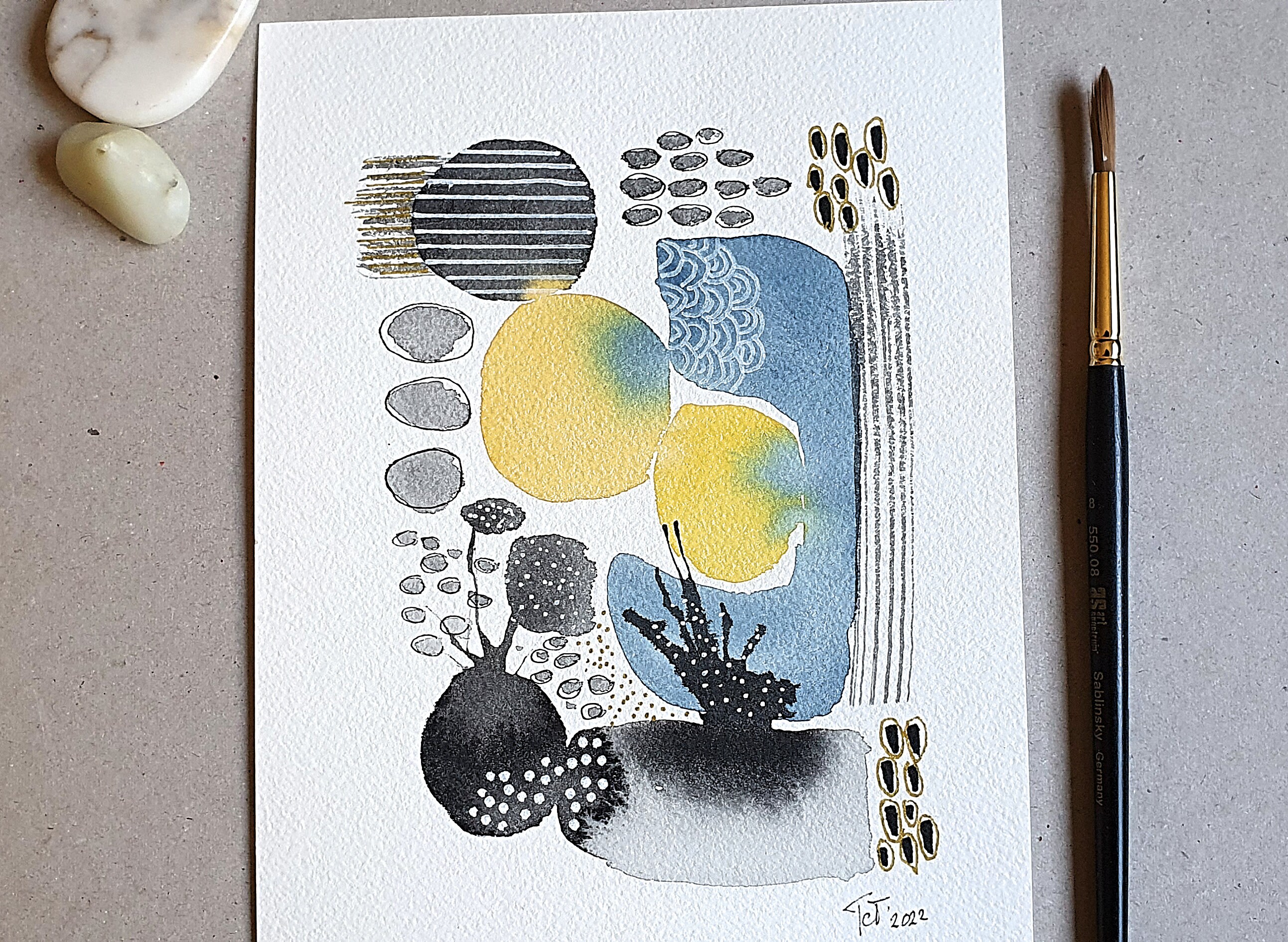 Original Abstract Watercolor Painting Original Art on Paper