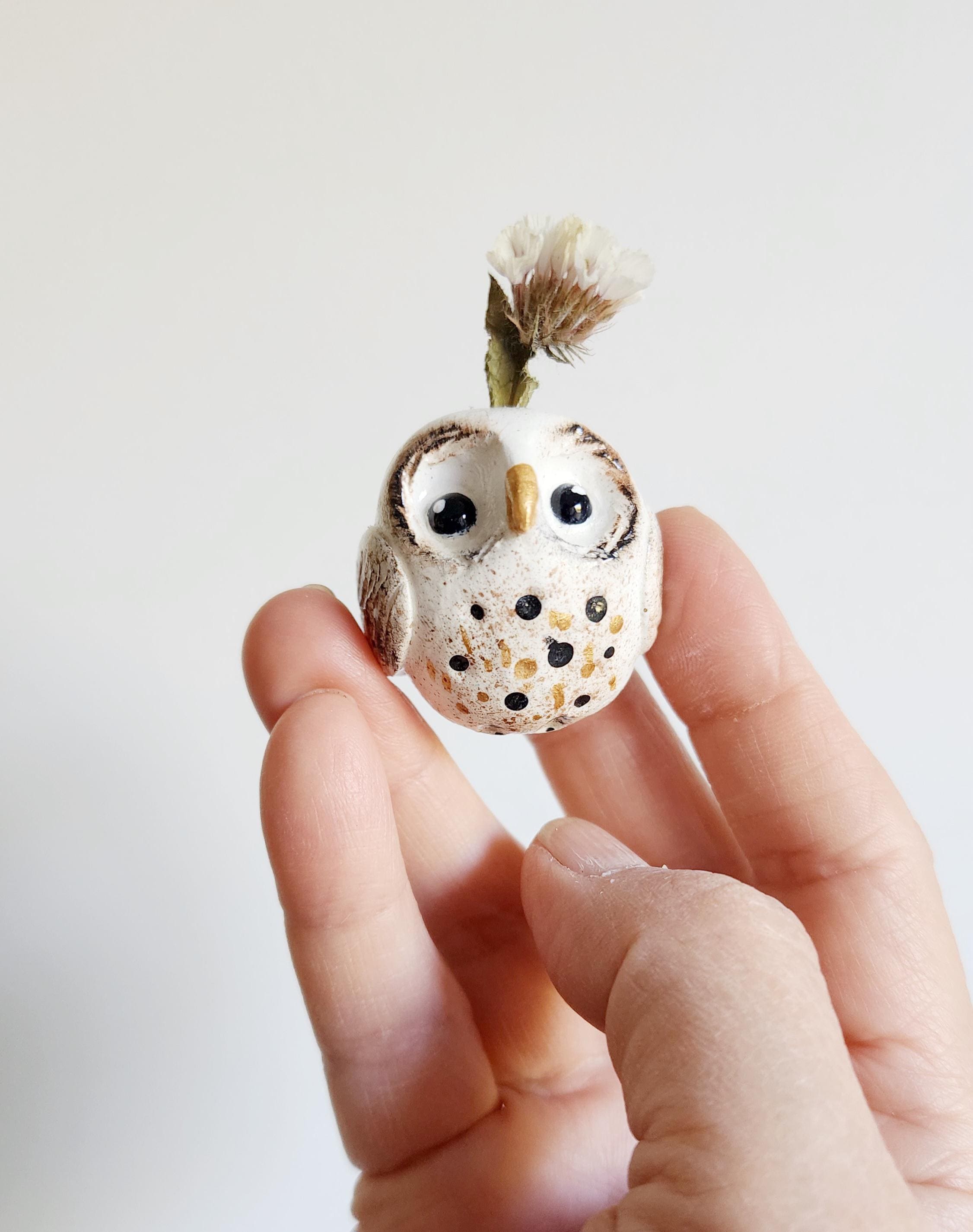 Little Clay Owl Vase , Owl Incense holder, Owl gifts, Handmade Owl, Ready to Ship, Owl Little Vase, 