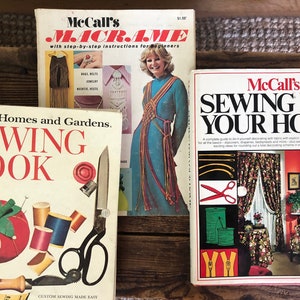 2 Vintage Sewing Books 1970s - Better Homes and Gardens Sewing Book, McCall&#39;s Sewing For Your Home + FREE VINTAGE MACRAME Magazine