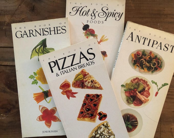 Vintage Cookbook Set – Italian Antipasti, Pizza, Spicy Foods, Garnishes