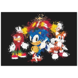 Sonic The Hedgehog Poster | Gift for Gamer | Game Room Art | Sonic & Knuckles Poster | Mario Print | Retro Gaming Decor