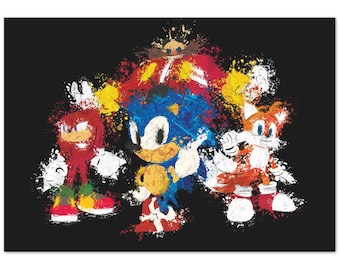 Sonic The Hedgehog Poster | Gift for Gamer | Game Room Art | Sonic & Knuckles Poster | Mario Print | Retro Gaming Decor